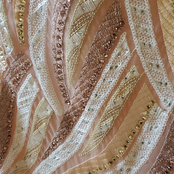 SIZE 4 No Alterations two piece prom gown in blush - Picture 10 of 13